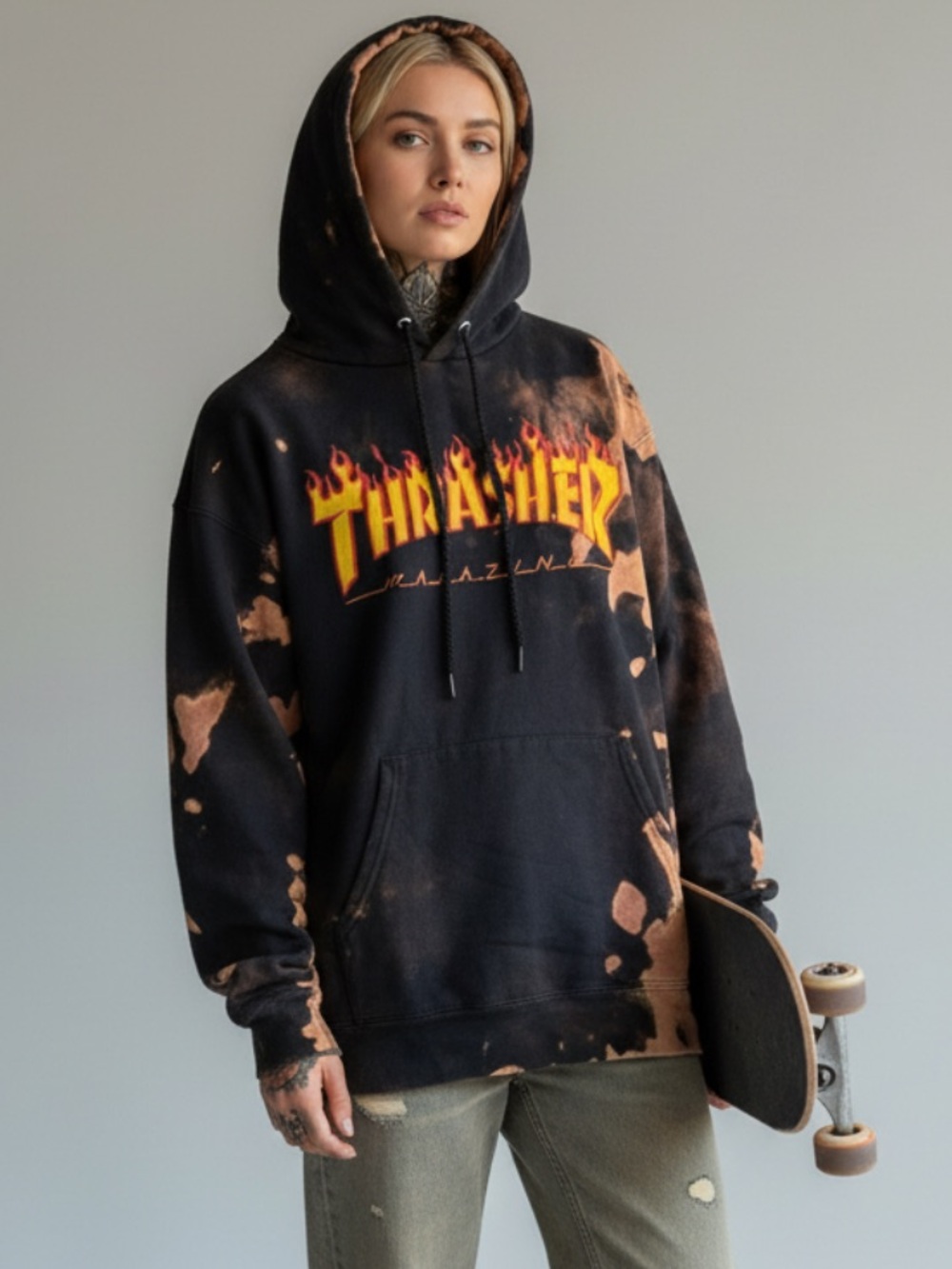 Thrasher reverse dye hoodie